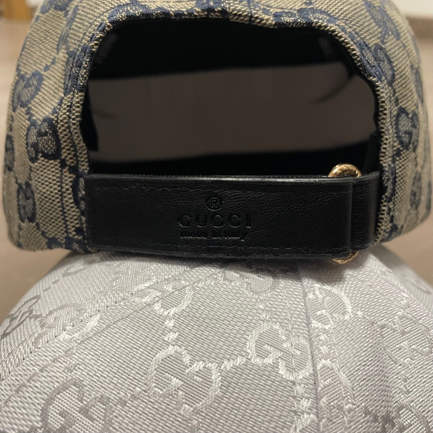 GORRA BEIG/BLUE MARINE GUCC LATERAL