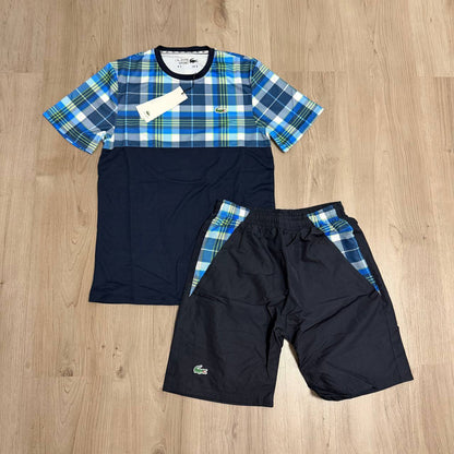 CONJUNTO CORTO LACOSTE AZUL CUADRADOS